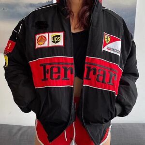 F1 Racing jakke Vintage hvid Nascar Retro Bomber - F1 jakke Formel 1 vintage jakke - Unisex Y2k jakke Streetwear M