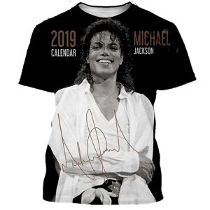 Michael Jackson T-shirt Mænd Kvinder Mode Casual 3d-printede T-shirts Harajuku Style Oversized T-shirt Hip Hop Streetwear Toppe