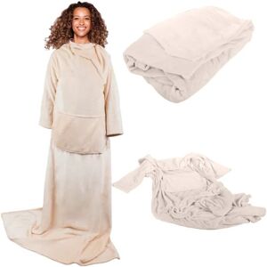 Oversized Hoodie Snuggie Oversized Blanket Hættetrøje Blanket - Beige Beige