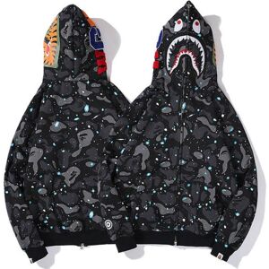 Bape hættetrøje Shark out Ape Camo Print bomuldsjakke med fuld lynlås fo Z Camo black M