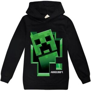 Minecraft Print Børne Pullover Fuchsia Hættetrøje - 140