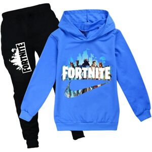 Fortnite træningsoveralls Sæt Hættetrøje Jumper Top+bukser Passer til sportstøj Z blå Komfortabel klassiker blue 9-10 years