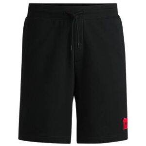 HUGO Cotton-terry regular-fit shorts with logo label