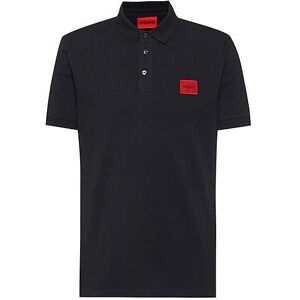 HUGO Cotton-piqué slim-fit polo shirt with logo label