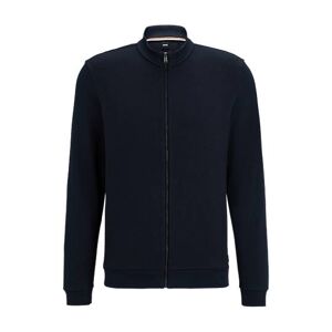 Boss Organic-cotton zip-up sweatshirt with structured front