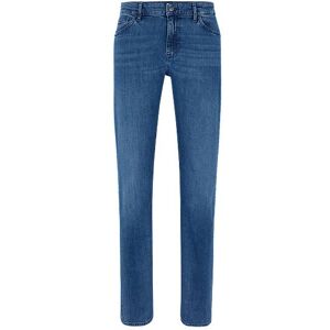 Boss Regular-fit jeans in blue Italian cashmere-touch denim