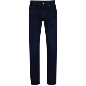 Boss Regular-fit jeans in dark-blue cashmere-touch denim