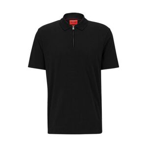 HUGO Cotton-blend polo shirt with zip placket