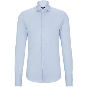 Boss Slim-fit shirt in structured stretch cotton