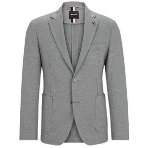 Boss Slim-fit jacket in melange interlock jersey