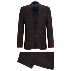 HUGO Extra-slim-fit suit in a checked wool blend