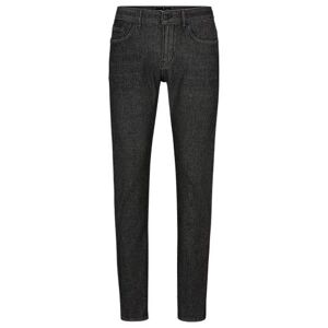 Boss Slim-fit jeans in black performance-stretch knitted denim