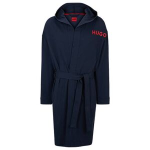 HUGO Dressing gown in cotton jersey with logo print
