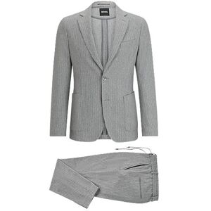 Boss Slim-fit suit in striped stretch cotton