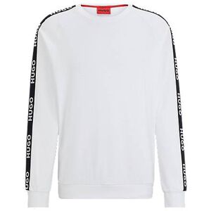 HUGO Cotton-terry sweatshirt with logo tape and ribbed cuffs