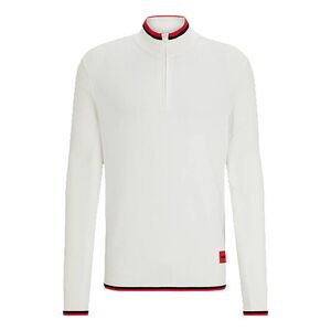 HUGO Zip-neck sweater with red logo label