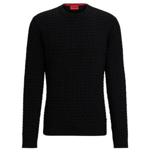 HUGO Relaxed-fit pure-cotton sweater with 3D knitted pattern