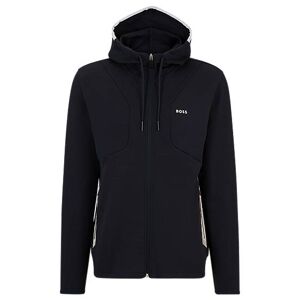 Boss Cotton-blend zip-up hoodie with HD logo print