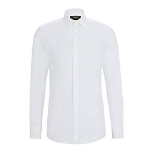 Boss Slim-fit shirt in Italian-made structured stretch cotton