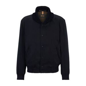 Boss Regular-fit jacket in silk twill with tonal trims