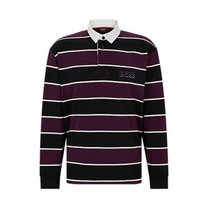 Boss Block-striped polo shirt in cotton with logo embroidery