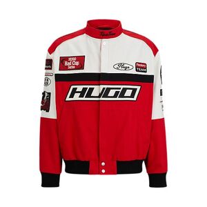 HUGO Colour-blocked regular-fit jacket with racing-inspired badges
