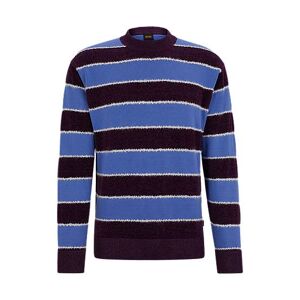 Boss Cotton-blend relaxed-fit sweater with knitted stripes