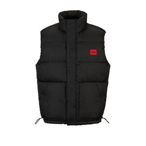 HUGO Water-repellent puffer gilet with red logo badge