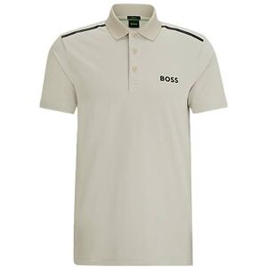 Boss Performance-stretch polo shirt with contrast logo