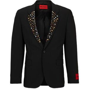 HUGO Slim-fit jacket with studded lapels