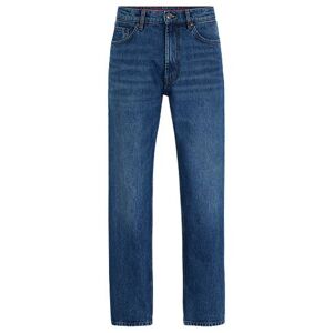HUGO Regular-fit jeans in blue rigid denim
