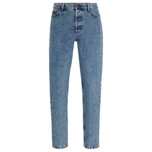 HUGO Tapered-fit jeans in blue rigid denim