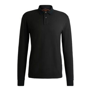 Boss Stretch-cotton slim-fit polo shirt with logo patch