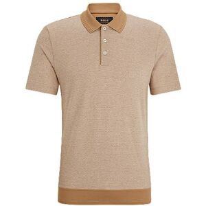 Boss Bubble-structure polo shirt in cotton and cashmere