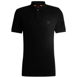 Boss Stretch-cotton slim-fit polo shirt with logo patch