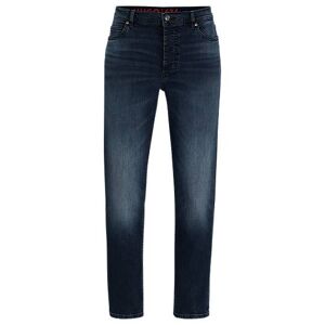 HUGO Tapered-fit jeans in blue stretch denim