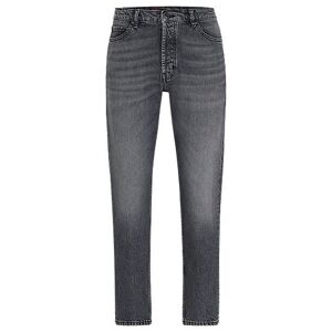 HUGO Tapered-fit jeans in marbled comfort-stretch denim