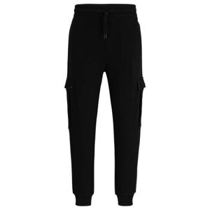 Boss Cotton-terry tracksuit bottoms with cargo pockets