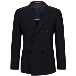 Boss Double-breasted slim-fit jacket in structured virgin wool