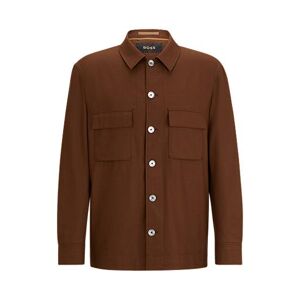 Boss Relaxed-fit overshirt in melange Italian wool and silk