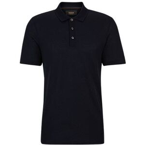 Boss Geometric-pattern polo shirt in cotton and silk