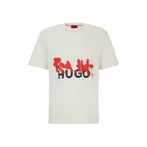 HUGO Relaxed-fit T-shirt in cotton with spray-print artwork