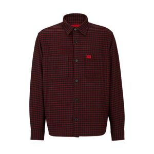 HUGO Oversized-fit shirt in checked cotton flannel