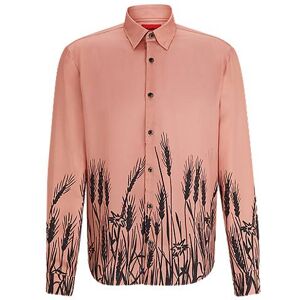 HUGO Slim-fit shirt in seasonal-print poplin