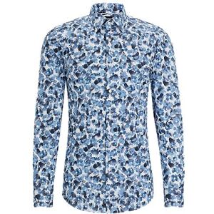 Boss Slim-fit shirt in floral-print stretch cotton