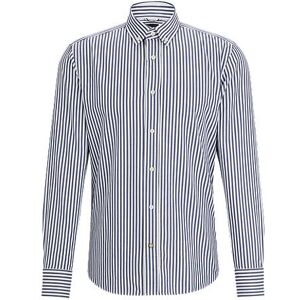 Boss Casual-fit button-down shirt in striped cotton twill