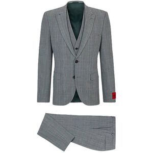 HUGO Extra-slim-fit suit in checked performance-stretch twill