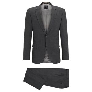 Boss Slim-fit suit in micro-patterned stretch cloth