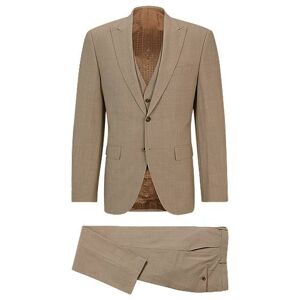Boss Regular-fit suit in crease-resistant stretch wool