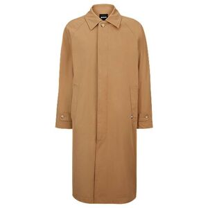 Boss Relaxed-fit coat in cotton with concealed closure